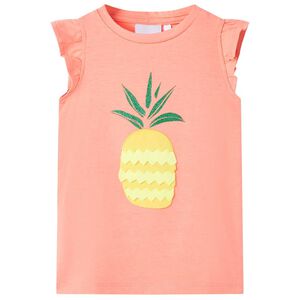 vidaXL T-shirt infantil coral n&eacute;on 116