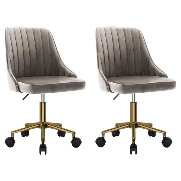 vidaXL Cadeiras de jantar girat&oacute;rias 2 pcs veludo cinzento-claro