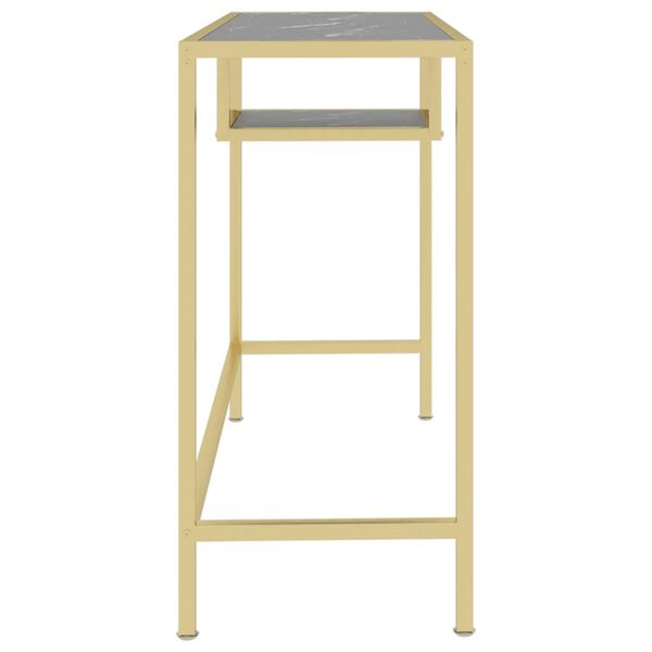 vidaXL Mesa de computador mármore preto 100x36x74 cm vidro temperado