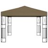 vidaXL Gazebo com cord&otilde;es de luzes LED 3x3 m tecido cinza-acastanhado