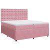 vidaXL Cama com molas/colch&atilde;o 200x200 cm veludo rosa
