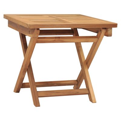 vidaXL Espreguiçadeira com mesa madeira teca maciça