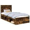vidaXL Estrutura da Cama com cabeceira Carvalho Defumado 90 x 190 cm