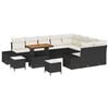 vidaXL Conjunto de Sof&aacute; de Jardim 12 unid. 11-N&uacute;mero de lugares Preto