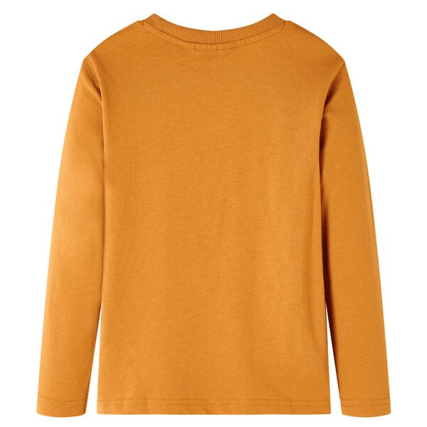 T-shirt de manga comprida para crian&ccedil;a ocre-escuro 128