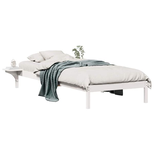 vidaXL Cama com Mesas Laterais Branco 90 x 220 cm