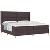 vidaXL Cama Box com cabeceira Marrom Escuro 200 x 200 cm tecido