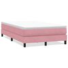 vidaXL Cama com molas sem colch&atilde;o 120x220 cm veludo rosa