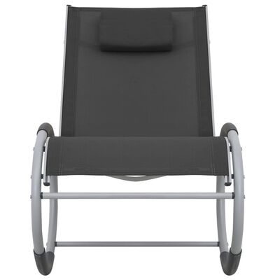 vidaXL Cadeira de baloiço para jardim textilene preto