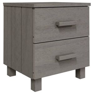 vidaXL Mesa de cabeceira HAMAR 40x35x44,5 cm pinho maci&ccedil;o cinza-claro