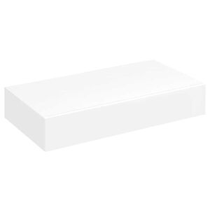 Prateleira de parede c/ 1 gaveta para livros/DVD MDF branco