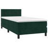 vidaXL Cama com molas/colch&atilde;o 80x200 cm veludo verde-escuro