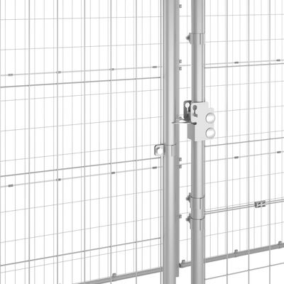 vidaXL Canil de exterior 12,1 m² aço galvanizado