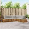 vidaXL Conjunto de Sof&aacute;s para Exterior 6 Pe&ccedil;a Cinza Natural e Claro
