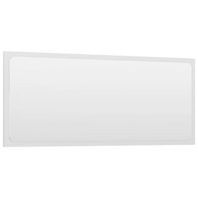 vidaXL Espelho de casa de banho 90x1,5x37 contrap. branco brilhante