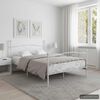 vidaXL Estrutura de cama com estrado de ripas 120x200 cm metal branco