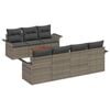 vidaXL Conjunto de Sof&aacute; de Jardim com almofada 8 pcs Cinzeto vime PE