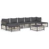 vidaXL 8 pcs conjunto lounge de jardim c/ almofad&otilde;es vime PE antracite