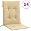 vidaXL Almofad&otilde;es lombares p/ cadeiras 6pcs 100x50x4cm mesclado tecido