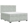 vidaXL Cama box spring com colch&atilde;o Cinzento-claro 140 x 200 cm Veludo
