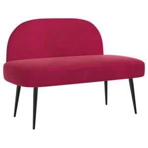 vidaXL Banco estofado com encosto vermelho tinto 110 x 60 x 76 cm