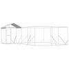 vidaXL Canil de exterior com teto 6x6x2,5 m a&ccedil;o galvanizado prateado