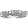 vidaXL 13 pcs conjunto lounge de jardim pinho maci&ccedil;o cinzento