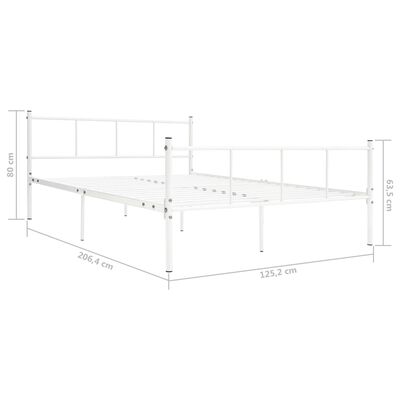 vidaXL Estrutura de cama 120x200 cm metal branco