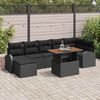vidaXL Conjunto de Sof&aacute; de Jardim com almofada 8 pcs Preto