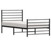 vidaXL Estrutura de cama com cabeceira e p&eacute;s 90x190 cm metal preto