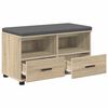 vidaXL Banco de Hall com almofada Carvalho Sonoma 80 x 38 x 46 cm