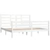 vidaXL Estrutura de cama super king pinho maci&ccedil;o 180x200 cm branco