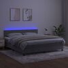 vidaXL Cama box spring c/ colch&atilde;o/LED 160x200 cm veludo cinzento-claro