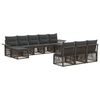 vidaXL Conjunto de Sof&aacute; de Jardim 10 pcs Cinzento vime PE