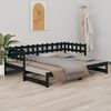 820736 vidaXL Sof&aacute;-cama de puxar 2x(90x200) cm pinho maci&ccedil;o preto