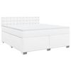 vidaXL Cama com molas/colch&atilde;o 180x200 cm couro artificial branco