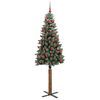 vidaXL &Aacute;rvore de Natal Slim com 300 LEDs com suporte Verde 180 cm