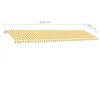 vidaXL Toldo retrátil manual independente 600x300 cm amarelo e branco