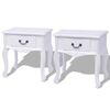 vidaXL Mesas de cabeceira, 2 pcs, MDF, branco