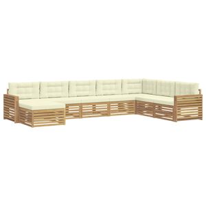 vidaXL Conjunto de Sof&aacute;s para Exterior 8 unid. Branco e Creme