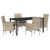 vidaXL Conjunto de Jantar para Jardim 5 pcs Cinzento-claro vime PE