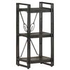 vidaXL Estante com 3 prateleiras 40x30x80 cm mangueira maci&ccedil;a preto