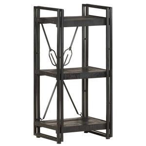 vidaXL Estante com 3 prateleiras 40x30x80 cm mangueira maci&ccedil;a preto