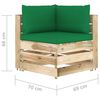 vidaXL 5 pcs conj. lounge jardim c/ almofad&otilde;es madeira impreg. verde