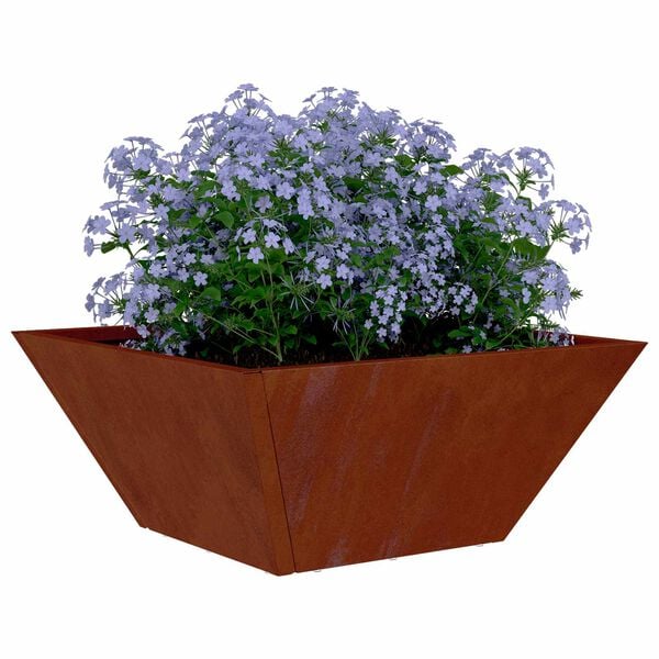 vidaXL Vaso de Jardim Ferro Enferrujado 35 x 35 x 15 cm