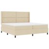 vidaXL Cama Box Spring LED com cabeceira Creme 200 x 200 cm tecido