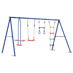 vidaXL Conjunto de Balan&ccedil;o para Exterior Multicolor A&ccedil;o e PE