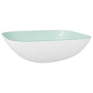 vidaXL Lavat&oacute;rio 42x42x14 cm vidro branco