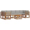 vidaXL Conjunto de Sof&aacute;s para Exterior 8 pcs Cinza Natural e Claro