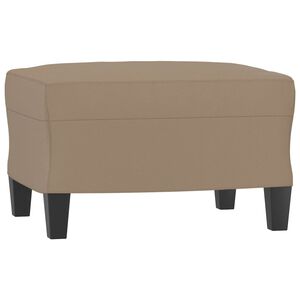 vidaXL Apoio de p&eacute;s 60x50x41 cm couro artificial cappuccino